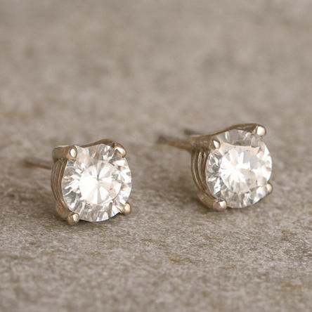 Classic Solitaire Stud Earrings - PEACORA