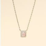 Load image into Gallery viewer, Silver Pink Gemstone Halo Necklace
