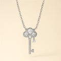 Sterling Silver Clover Key Necklace - PEACORA