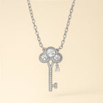 Load image into Gallery viewer, Sterling Silver Clover Key Necklace
