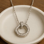 Load image into Gallery viewer, Timeless Crystal Circle Pendant Necklace

