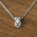 Load image into Gallery viewer, Silver Crystal Barrel Pendant Necklace - PEACORA
