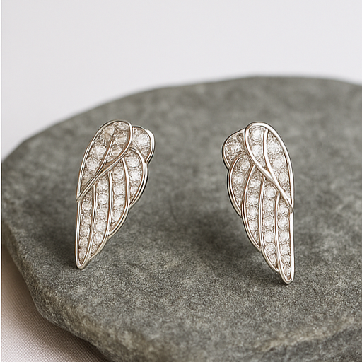 Angelic Diamond Wing Earrings - PEACORA