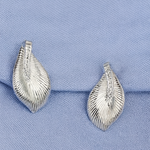 Load image into Gallery viewer, Silver Whisper Leaf Drop Earrings - PEACORA
