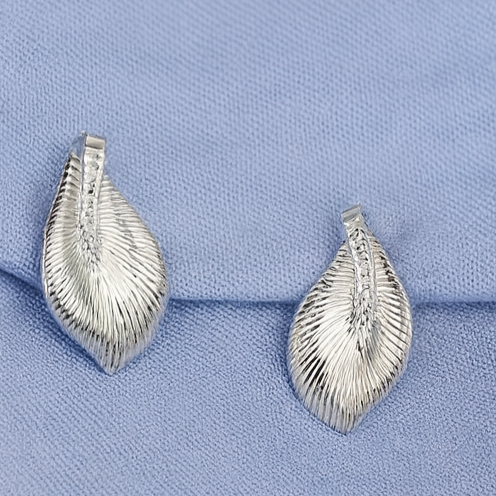 Silver Whisper Leaf Drop Earrings - PEACORA