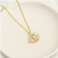Gold Arc Floral Pendant Necklace - PEACORA
