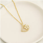 Load image into Gallery viewer, Gold Arc Floral Pendant Necklace - PEACORA

