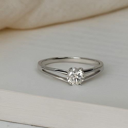 Classic Floating Solitaire Split Band Ring
