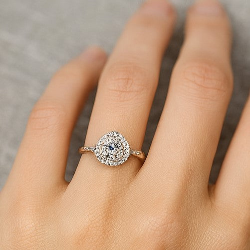 Victorian Halo Moissanite Ring