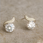 Load image into Gallery viewer, Elegant Wave Diamond Stud Earrings - PEACORA
