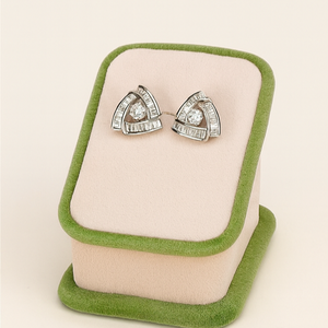 Triangular Baguette Diamond Earrings - PEACORA