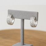 Load image into Gallery viewer, Bezel Crystal Hoop Earrings - PEACORA
