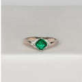 Emerald Green Princess Cut Ring - PEACORA