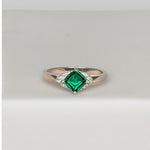 Load image into Gallery viewer, Emerald Green Princess Cut Ring
