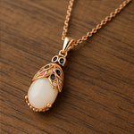 Load image into Gallery viewer, Rose Gold Lucky Rabbit Gemstone Necklace
