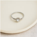 Load image into Gallery viewer, Vintage Sunburst Halo Engagement Ring
