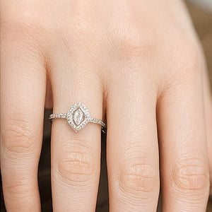 Marquise Double Halo Ring - PEACORA