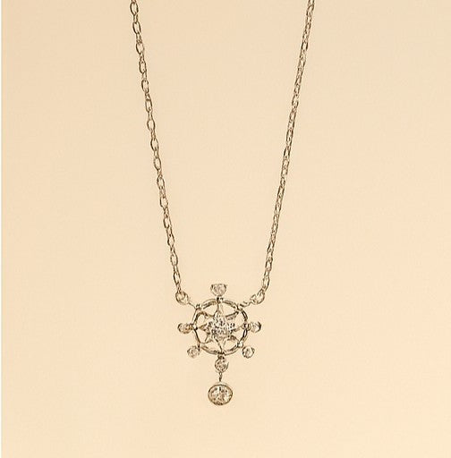 Sterling Silver Crystal Snowflake Necklace - PEACORA