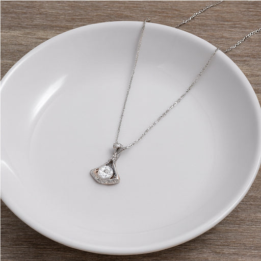 Elegant Skirted Moissanite Pendant Necklace - PEACORA